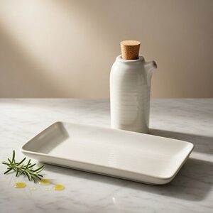 Dudson Evolution Purl Oil Vinegar Bottle 5 & Tray 8.5 Set Off White Ceramic New